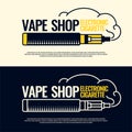 Drawing and poster of Electronic cigarette. Royalty Free Stock Photo