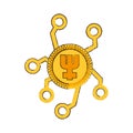 drawing primecoin web icon Royalty Free Stock Photo