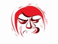 Red Angry Cartoon Face Emoji People in hand-drawn style Royalty Free Stock Photo