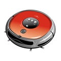 Drawing of the red robotic vacuum cleaner