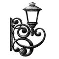 Drawing of retro style street light , lamppost , candlestick