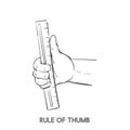 Drawing of the rule of thumb Royalty Free Stock Photo