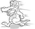 Drawing of a Running Crocodile