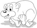 Drawing of a Running Teddy Bear with a Scared Expression on his Face