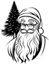 Drawing of Santa Claus at Christmas. Ai-generated.