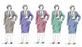 Isolated sketch with the types of office style outfits for women Royalty Free Stock Photo