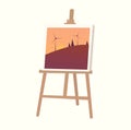 drawing set. easel, paints and brushes Royalty Free Stock Photo