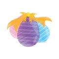 drawing set easter egg bow decoration Royalty Free Stock Photo