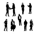 Drawing silhouettes of human figures graphic black ink hand-drawn illustration