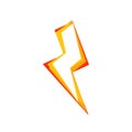  drawing of simple lightning with a mix of red, yellow and orange colors