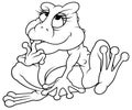 Drawing of a Sitting Pensive Frog