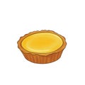 drawing sketch of pastry ,egg tart