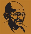 Sketch of Father of India or Father of the Nation Mahatma Gandhiji Outline Editable Illustration