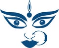 Sketch of Goddess Chamundi or Durga Maa Outline Editable Vector Illustration Royalty Free Stock Photo
