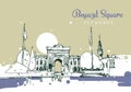 Drawing sketch illustration of Beyazit