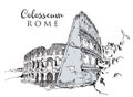 Drawing sketch illustration of the Colosseum