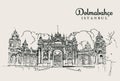 Drawing sketch illustration of Dolmabahce, Istanbul Royalty Free Stock Photo