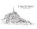 Drawing sketch illustration of le Mont Saint Michel