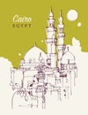 Drawing sketch illustration of minarets and domes of mosques in Cairo, Egypt Royalty Free Stock Photo