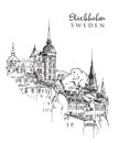 Drawing sketch illustration of Stockholm