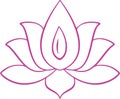 Sketch Indian Lotus Flower and Pattern Editable Outline Illustration