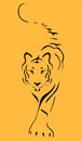 Sketch of Indian Tiger Outline Editable Illustration
