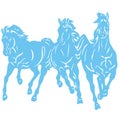 Sketch of Indian Transportation animal Horse silhouette and outline editable illustration