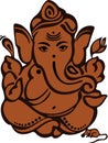 Drawing of Lord Ganesha and Mouse Outline Editable Vector Illustration