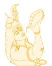 Sketch of Lord Shiva design elements outline editable illustration