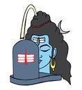 Sketch of Lord Shiva design elements outline editable illustration