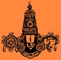 Drawing or Sketch of Lord Venkateshwara or Balaji vector line art. Editable Design Element