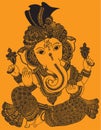 Sketch of Lord Vinayaka or Ganesha Creative Outline Editable Vector Illustration Royalty Free Stock Photo