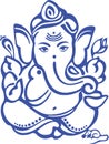 Sketch of Lord Vinayaka or Ganesha Creative Outline Editable Vector Illustration