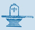 Sketch of Shivalinga or Sign and Symbol of Lord Shiva Editable Outline Illustration