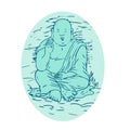 Gautama Buddha Lotus Pose Drawing