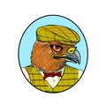 Outdoorsman Hawk Head Drawing Royalty Free Stock Photo