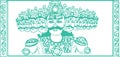 Sketch of Ten Head Ravana or Dashakanta Ravan Outline Editable Vector Illustration