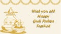 Drawing or Sketch of Wish you Happy Ugadi or Gudi Padwa Vector Illustration of Hindu New Year Greeting