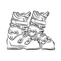 Drawing of ski boots