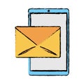 Drawing smartphone email message mail