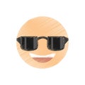 drawing smile sunglasses emoticon image