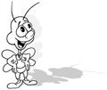 Drawing of a Smiling Beetle with Big Eyes