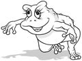 Drawing of a Smiling Dancing Frog Royalty Free Stock Photo