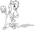 Drawing of a Smiling Horse Dancing on its Hind Legs Royalty Free Stock Photo