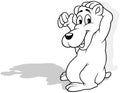 Drawing of a Smiling Polar Bear with Raised Paws