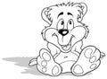 Drawing of a Smiling Sitting Teddy Bear