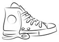 Drawing of sneaker, illustration, vector