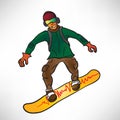 Drawing snowboarder