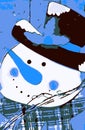 Drawing snowman blue nose
