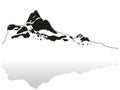 Drawing of a Snowy Mountain Range Royalty Free Stock Photo